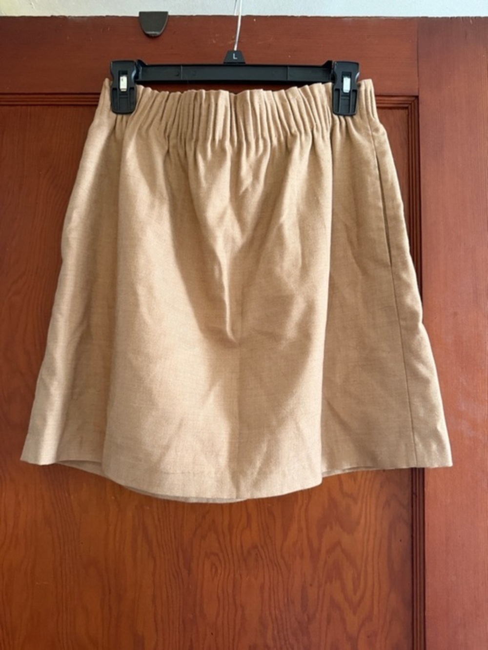 J. Crew Camel/Tan A-Line Mini Skirt with Elastic Waist